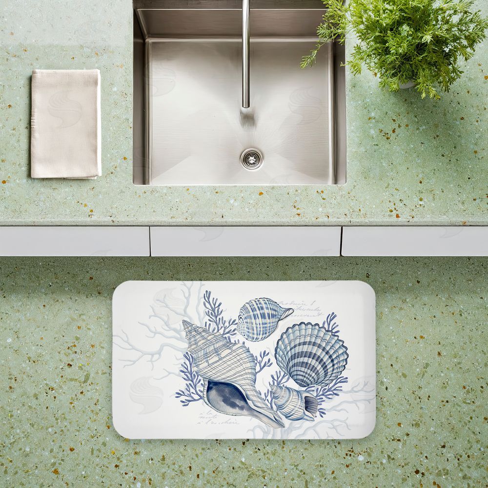 Nicole Tamarin | Coastal Chinoiserie Shells Anti-Fatigue Mat
