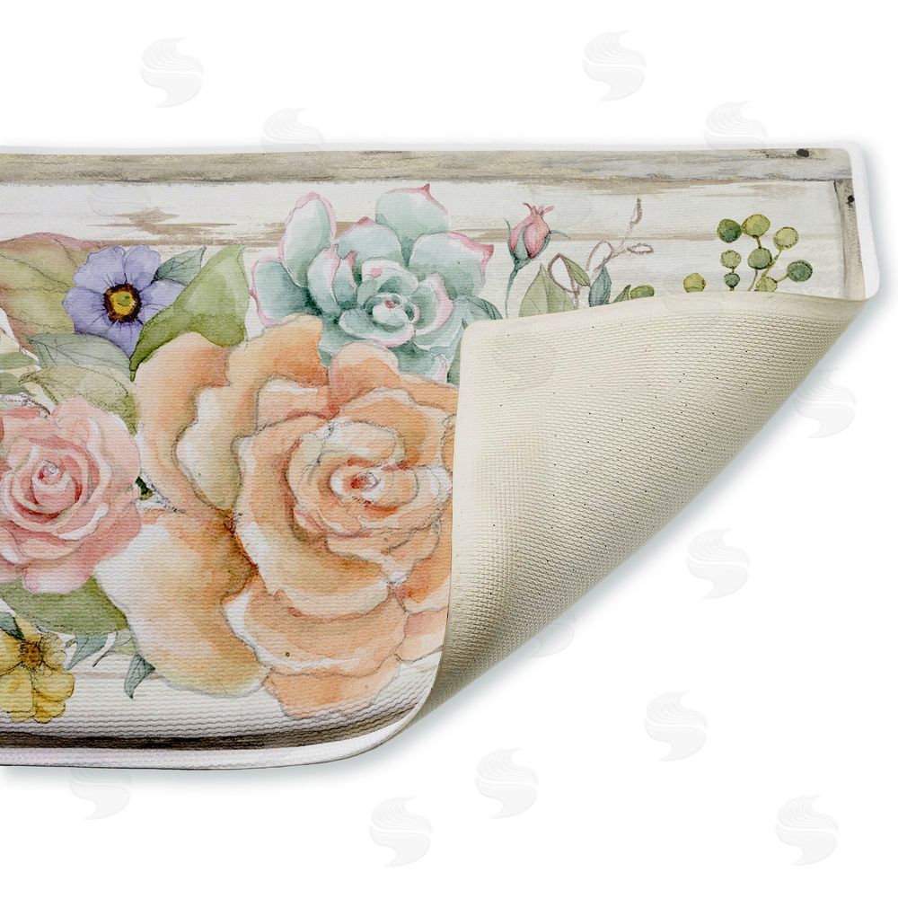 Susan Winget | Rose Succulent Bouquet Plush Bath Mat