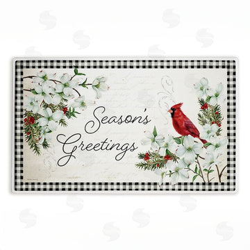 Danielle Murray | Winter Cardinals & Dogwood Plush Bath Mat