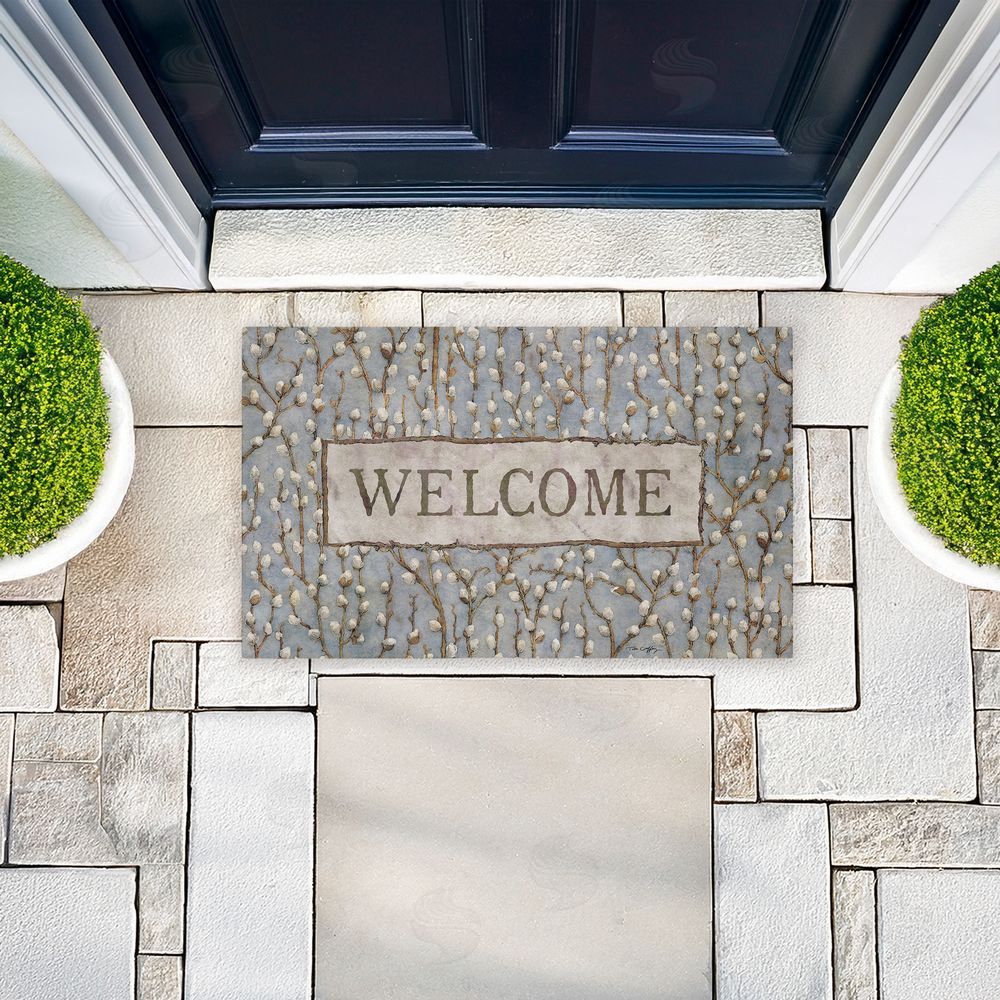 Tim Coffey | Pussywillow Welcome Pattern Non-Woven Door Mat