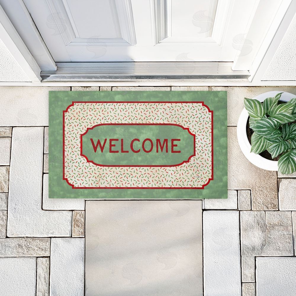 Tim Coffey | Welcome Festive Sprinkles Pattern Non-Woven Door Mat
