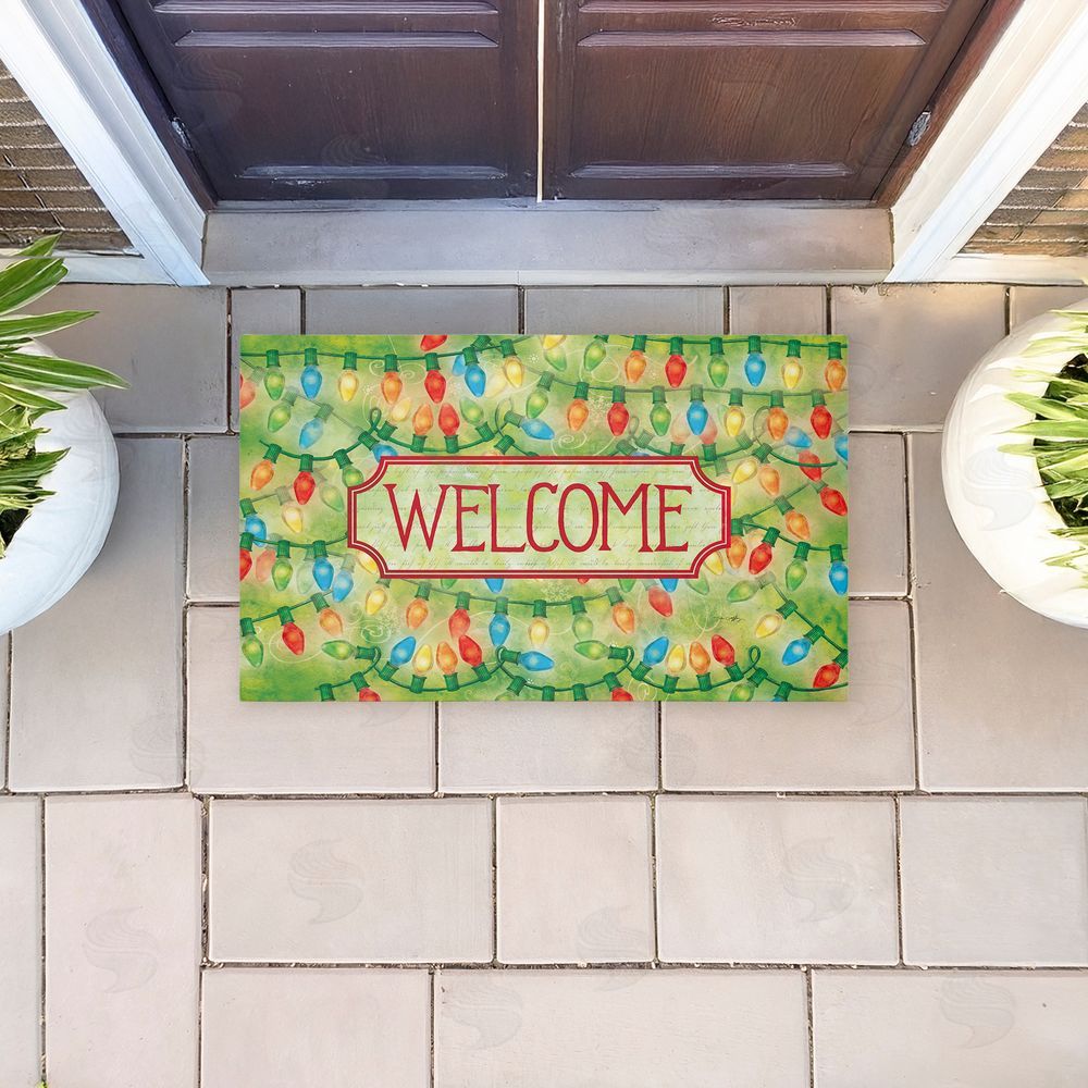 Tim Coffey | Cheerful Holiday Lights Welcome Non-Woven Door Mat