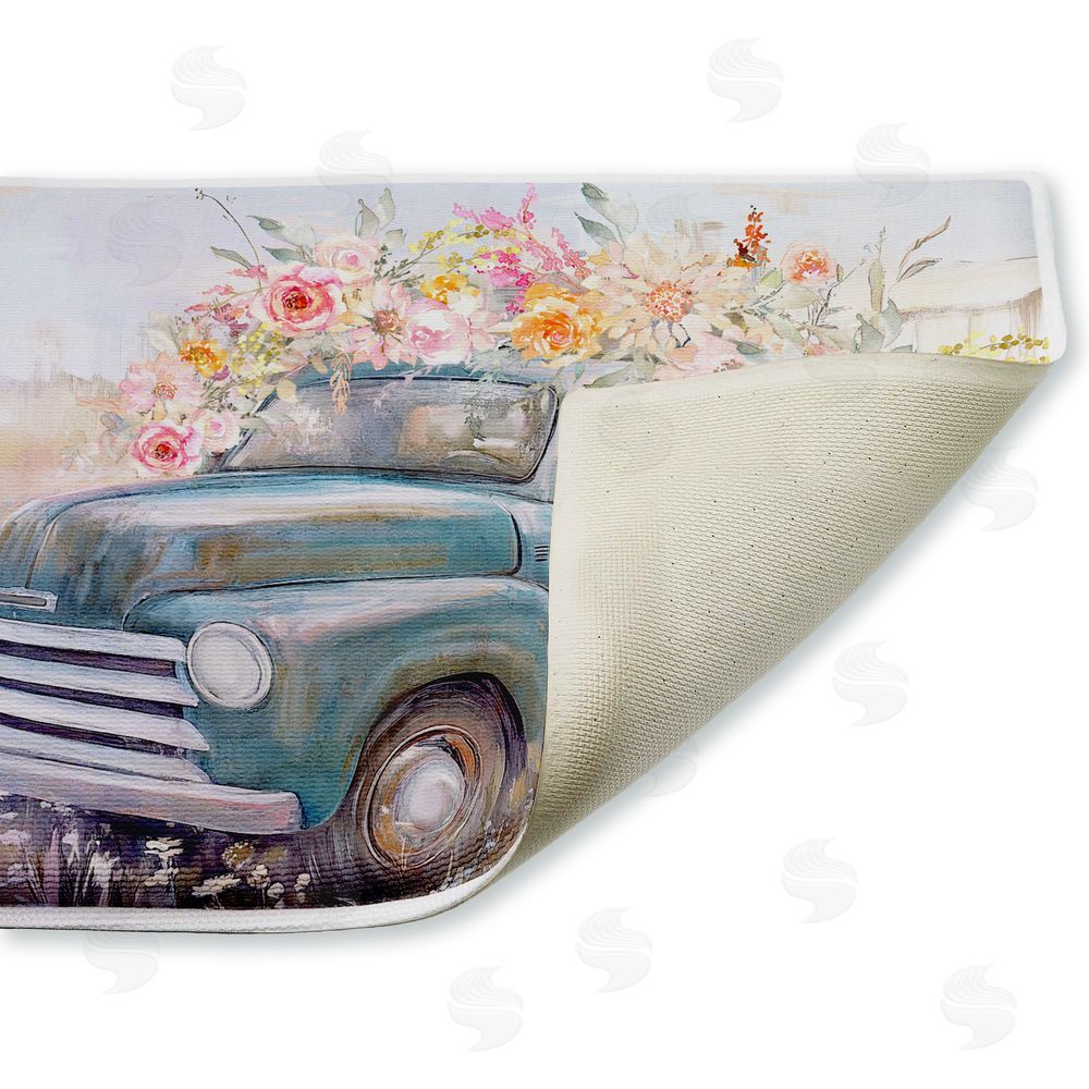 Nina Blue | Country Cargo Roses Plush Bath Mat