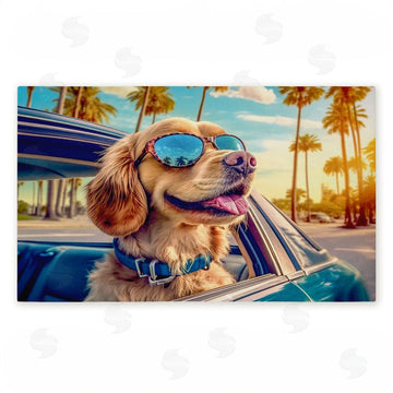 Image World | Cool Puppy Tropical Sunset Non-Woven Door Mat