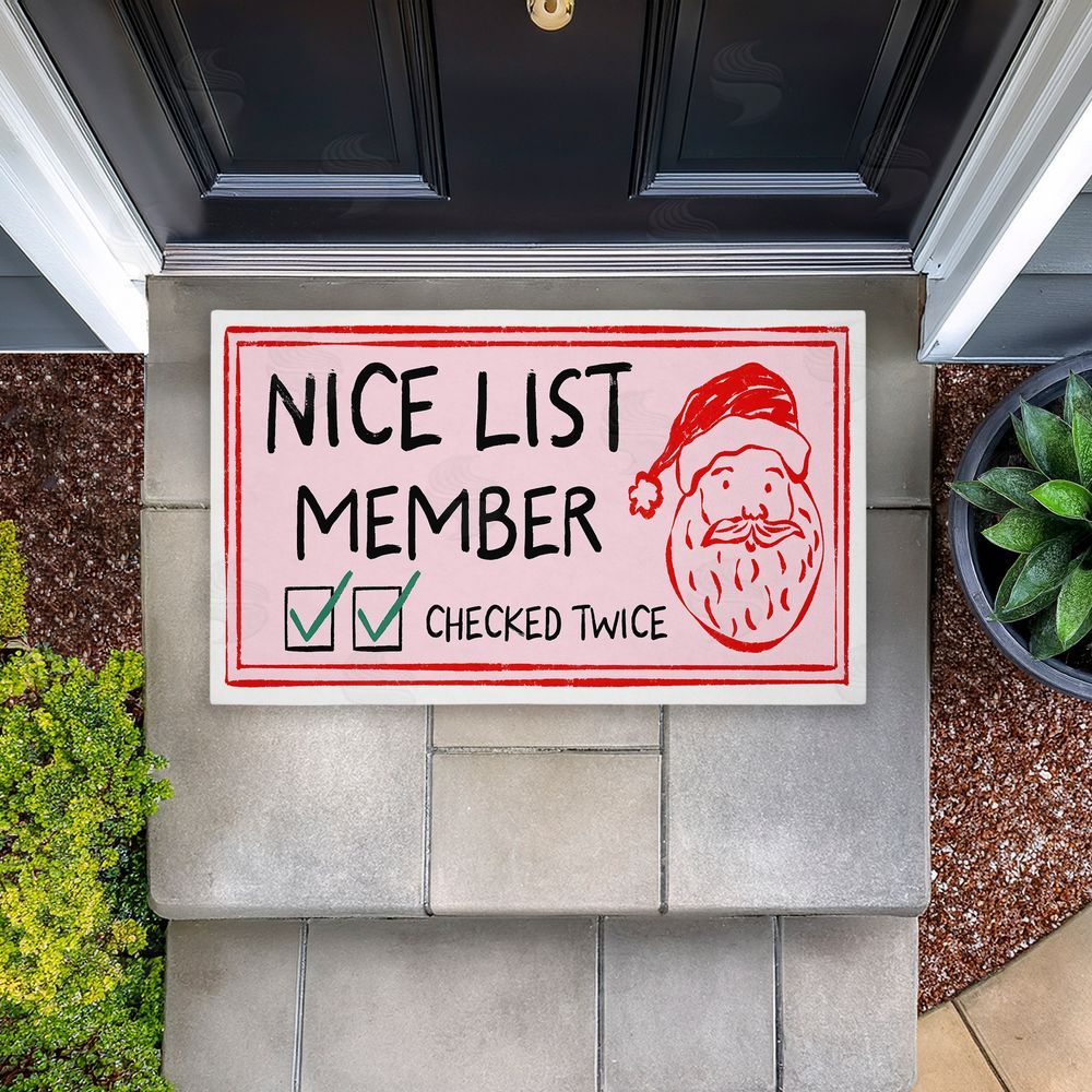 JJ Design House LLC | Pink Nice List Ticket Non-Woven Door Mat