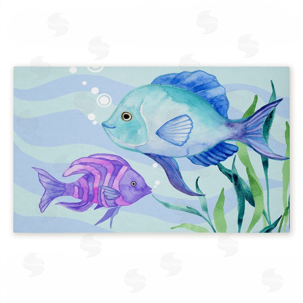 Audrey Jeanne Roberts | Fun Fish Blue & Purple Non-Woven Door Mat