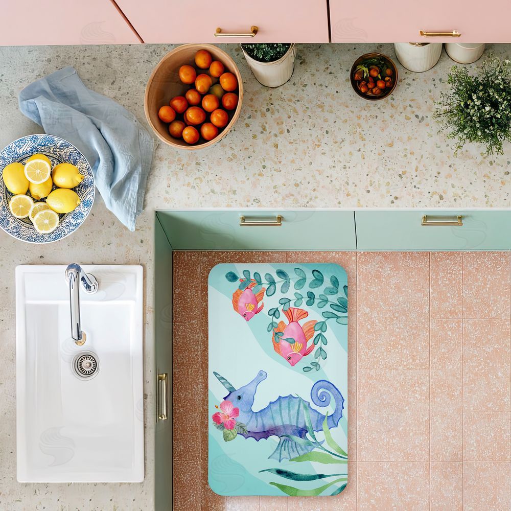 Audrey Jeanne Roberts | Horned Seahorse & Fish Anti-Fatigue Mat