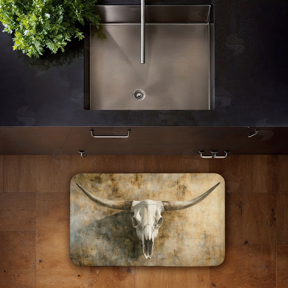 Nina Blue | Vintage Cow Skull Anti-Fatigue Mat