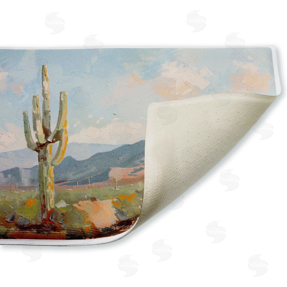 Nina Blue | Cactus & Mountain View Plush Bath Mat