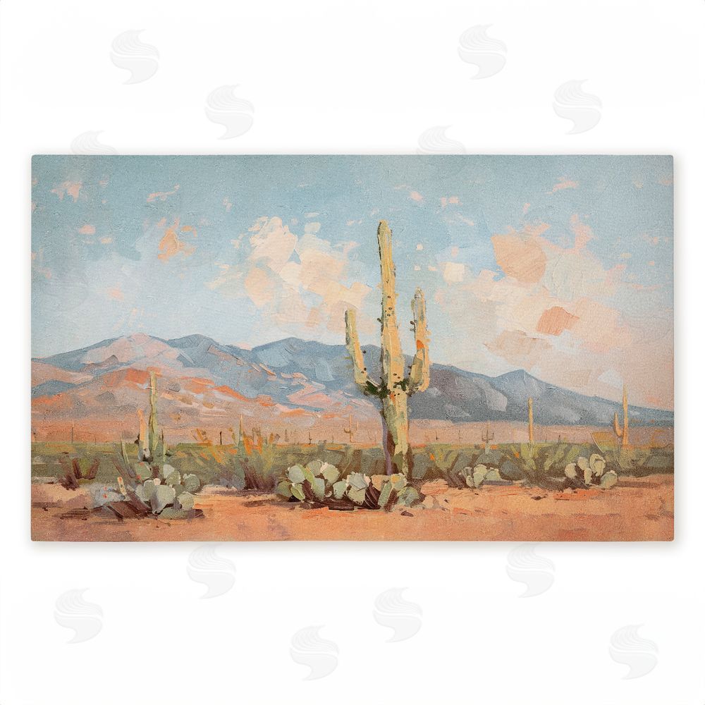 Nina Blue | Pink Desert Cactus Landscape Non-Woven Door Mat