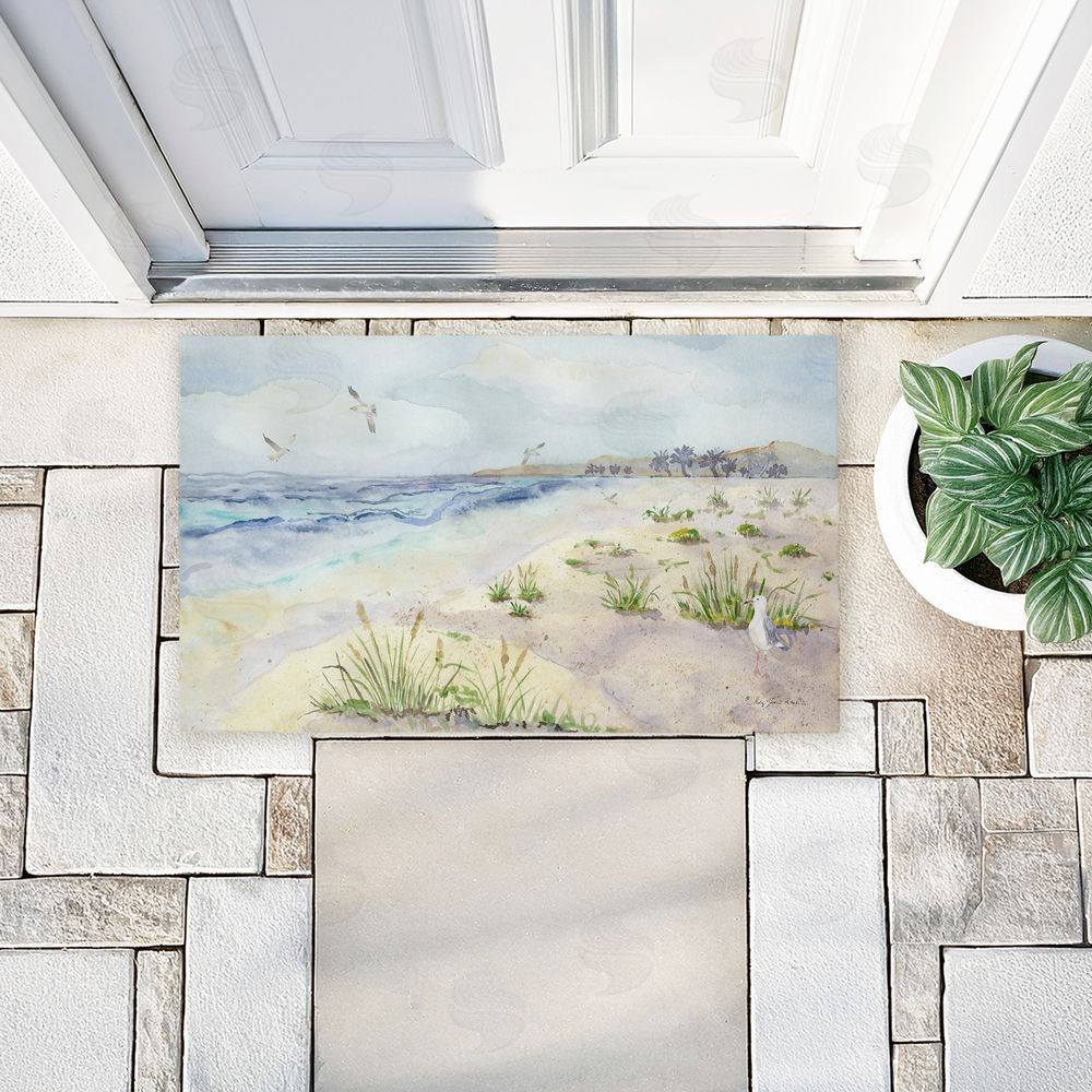 Audrey Jeanne Roberts | Seagull by Beach Shore Non-Woven Door Mat