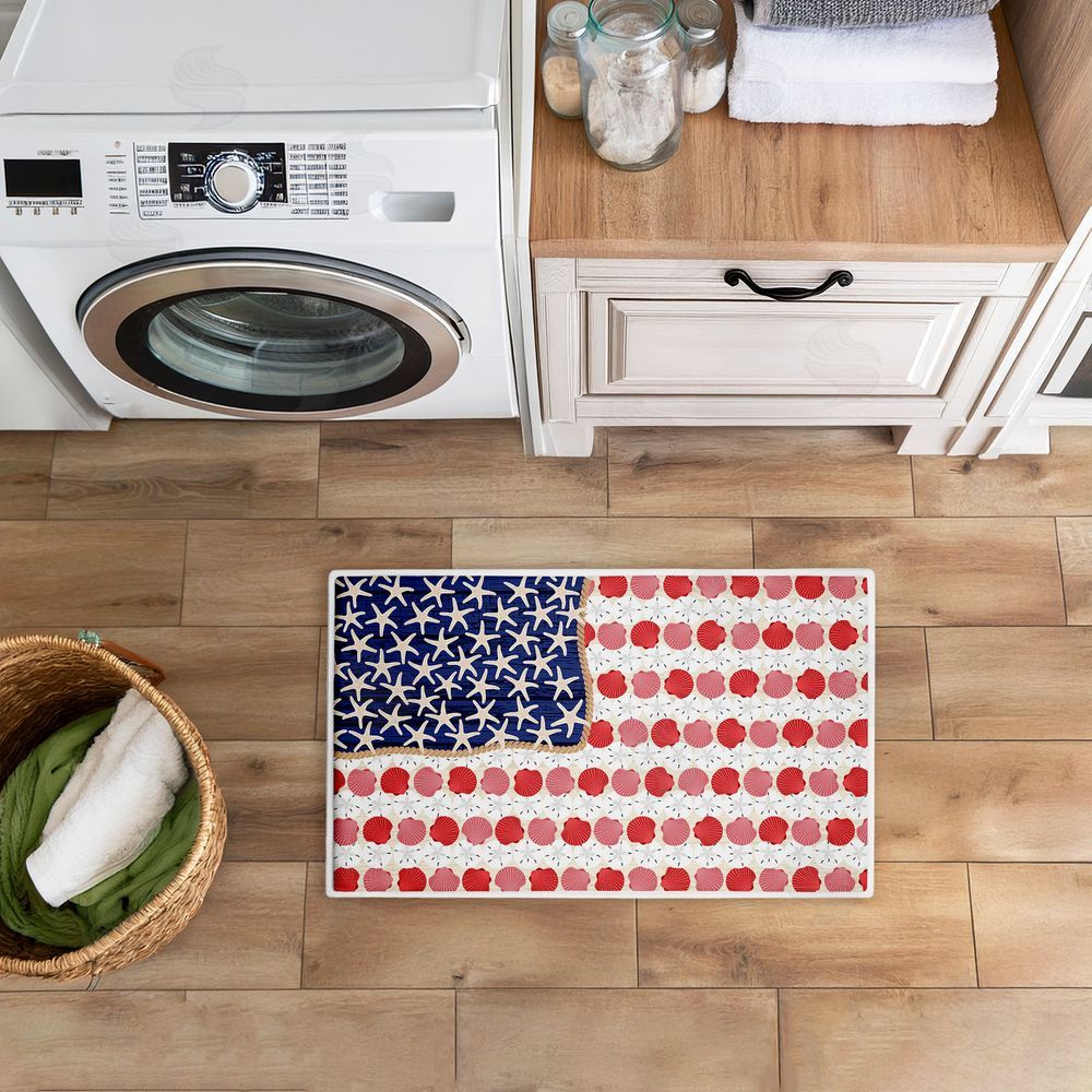 Arrolynn Weiderhold | Nautical Vibe Flag Plush Bath Mat