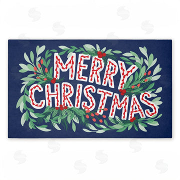 Heather McLaughlin | Merry Christmas & Greenery Non-Woven Door Mat
