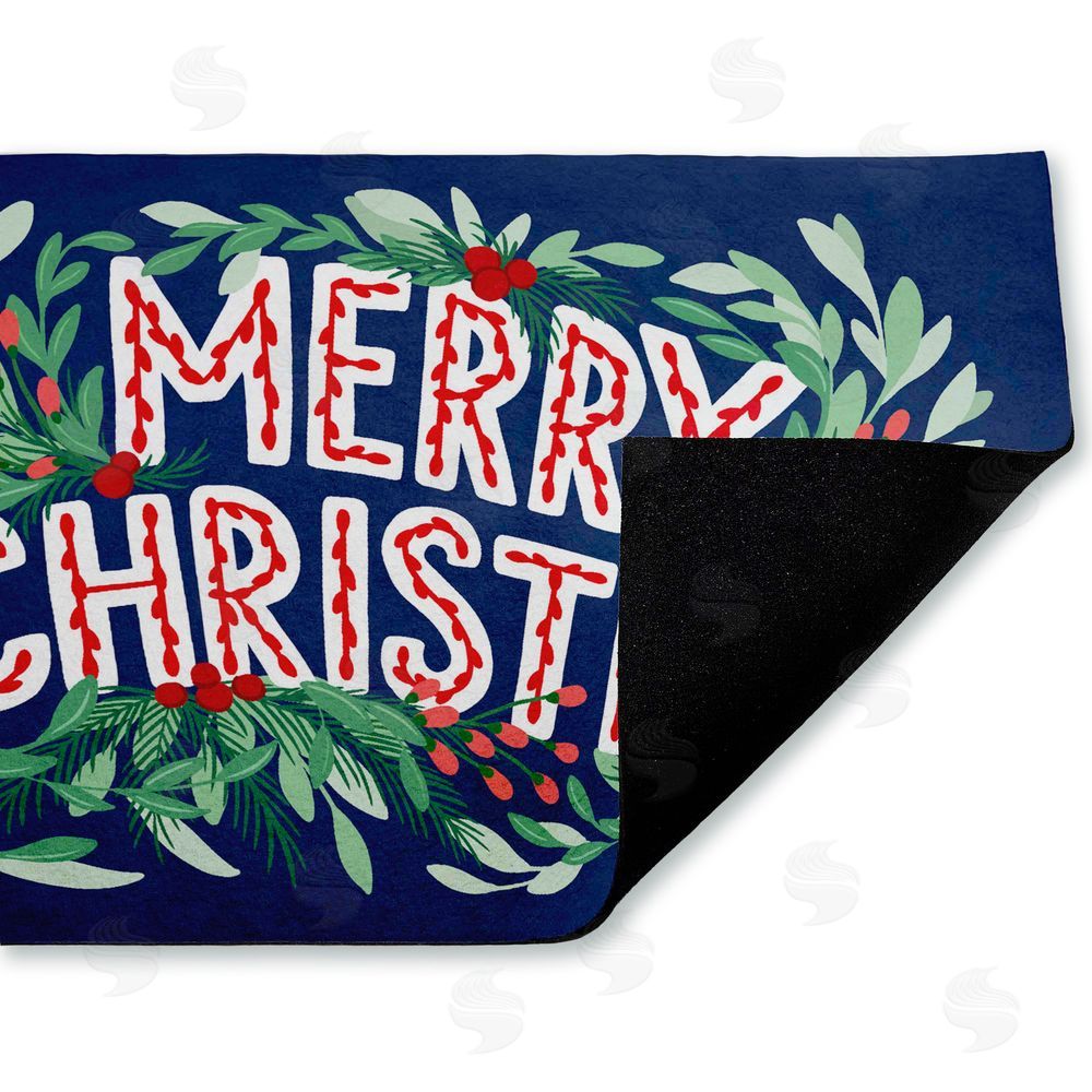 Heather McLaughlin | Merry Christmas & Greenery Non-Woven Door Mat