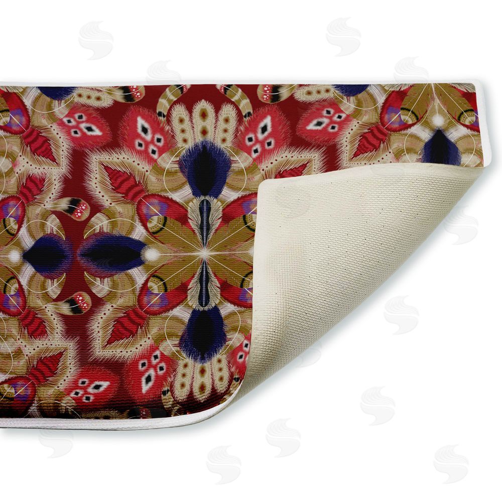 Darlene Seale | Feather Kaleidoscope Fractal Plush Bath Mat