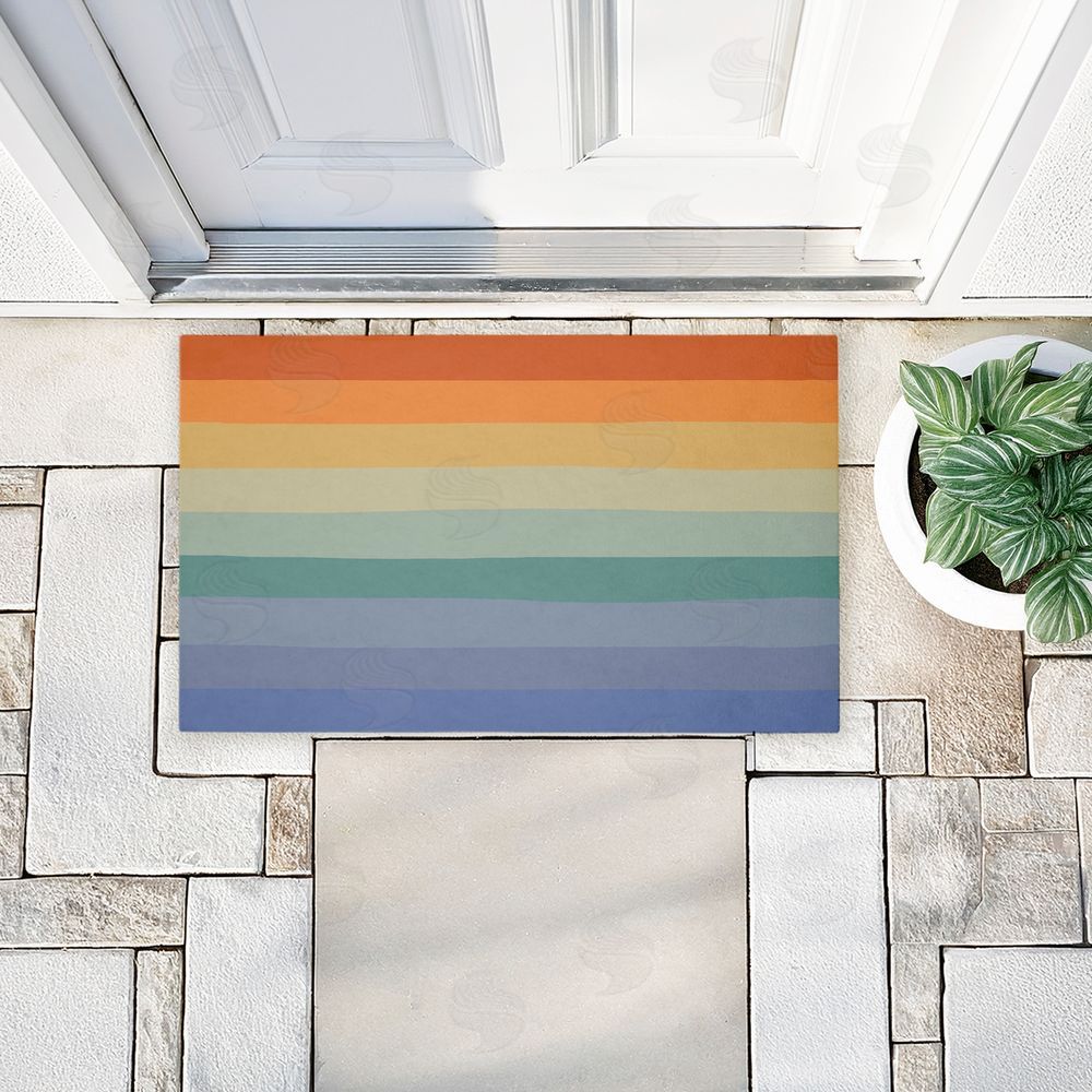 Darlene Seale | Rainbow Stripes Gradient Non-Woven Door Mat