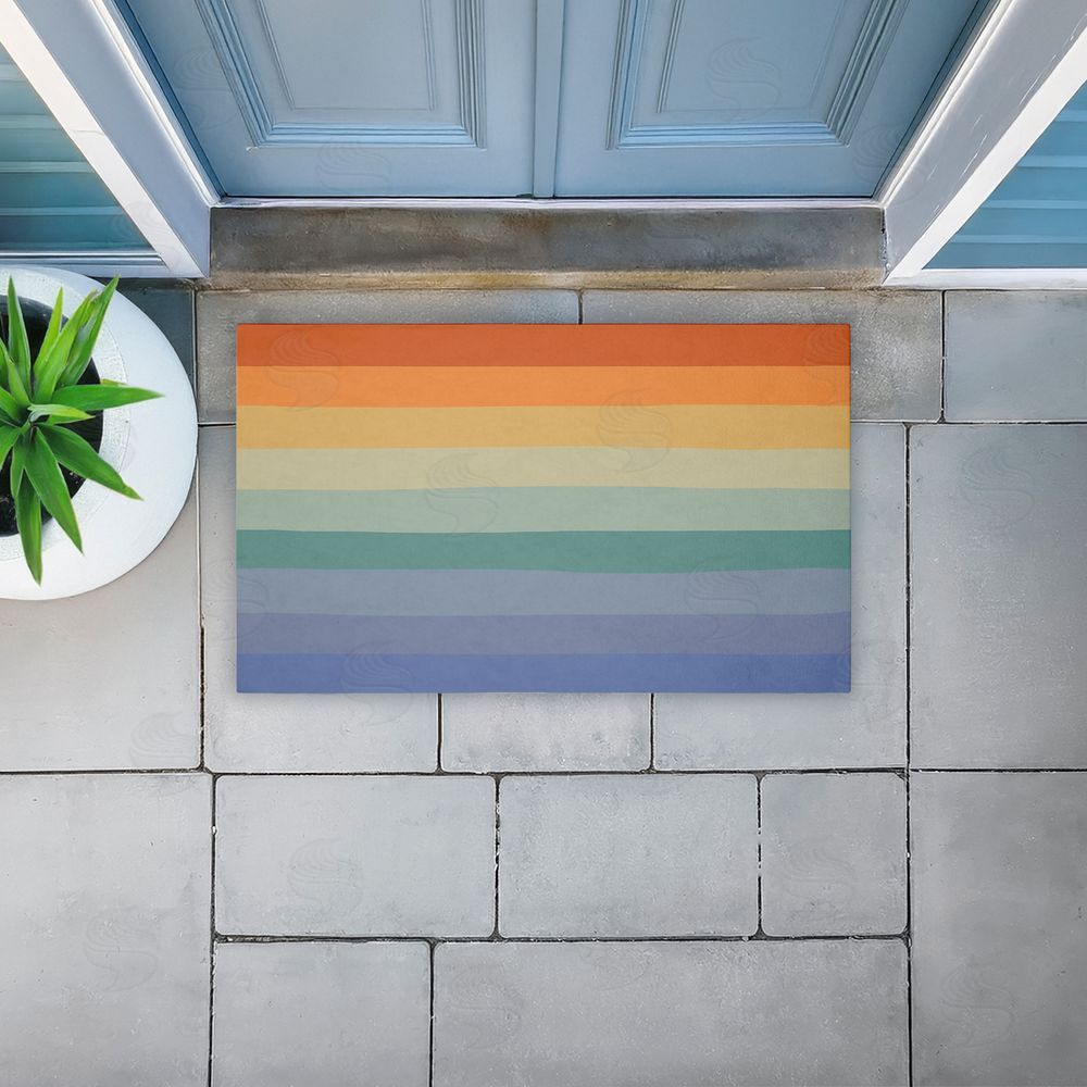 Darlene Seale | Rainbow Stripes Gradient Non-Woven Door Mat