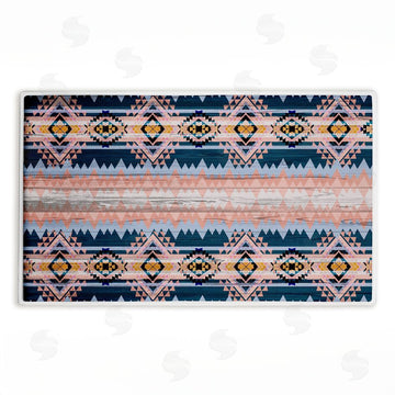 Jennifer Ellory | Geometric Boho Vibe Stripes Plush Bath Mat