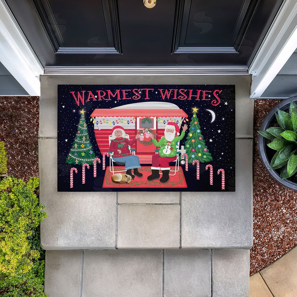 Darlene Seale | Warmest Wishes Christmas Camper Non-Woven Door Mat