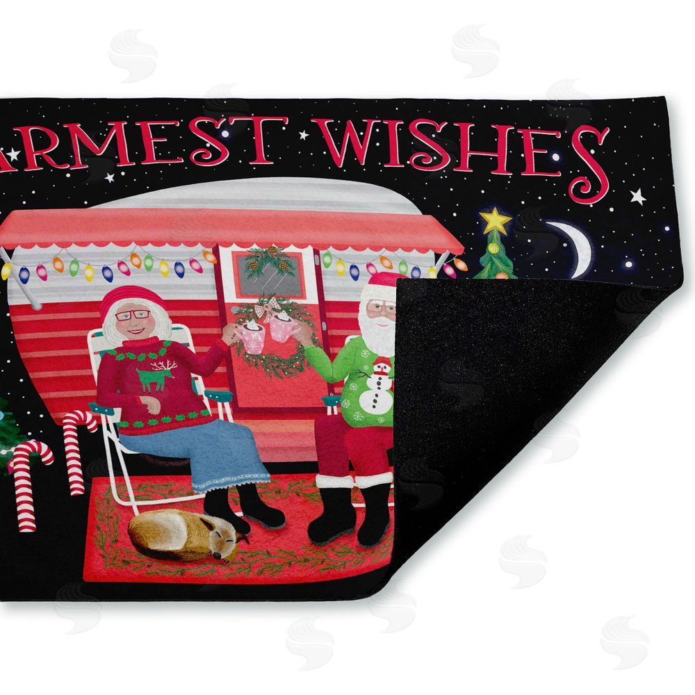 Darlene Seale | Warmest Wishes Christmas Camper Non-Woven Door Mat