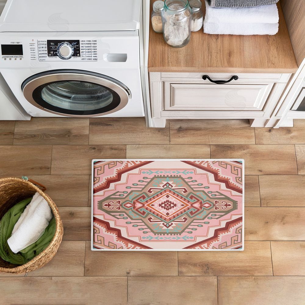 Corinne Lent | Terracotta Dreams Pink Boho Plush Bath Mat