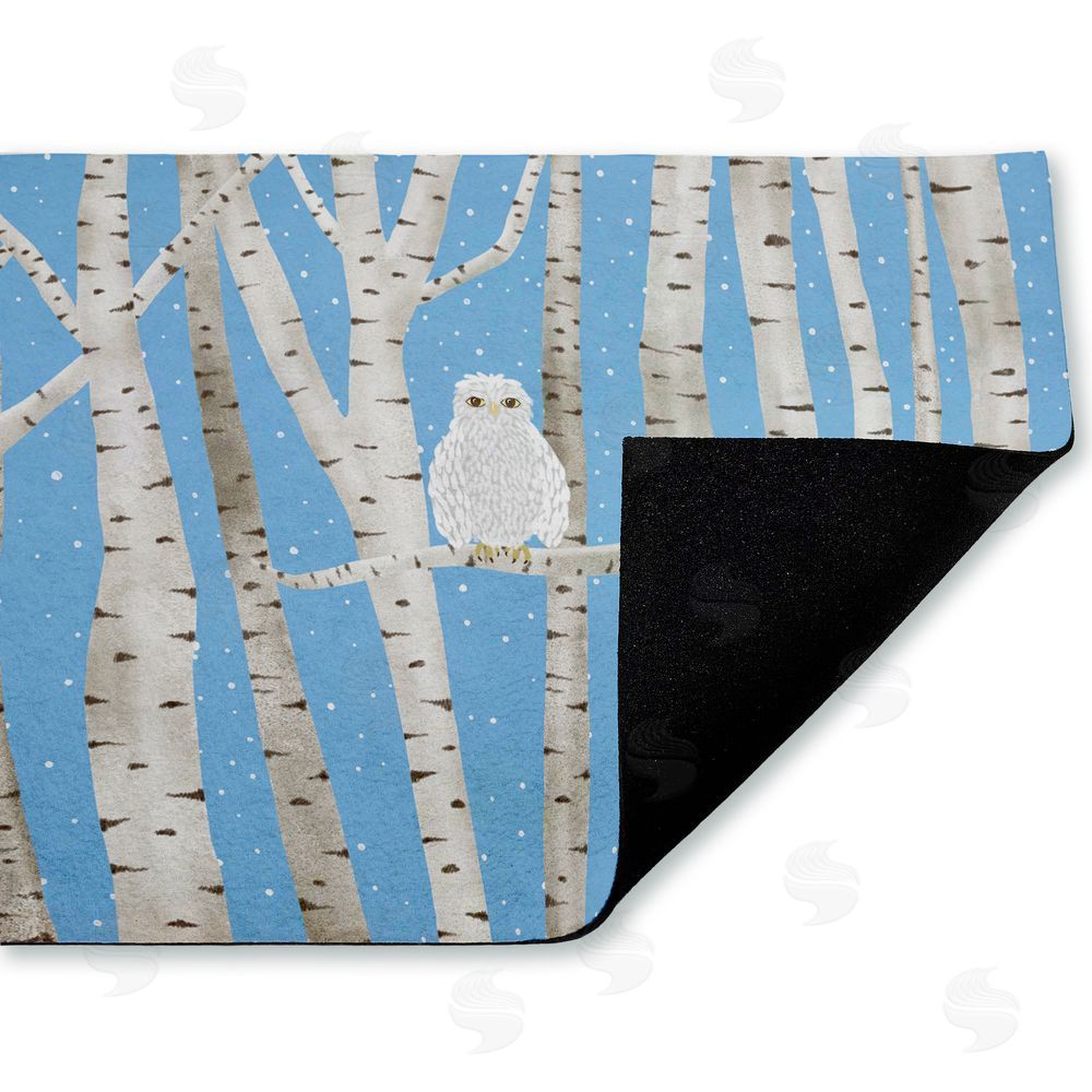 Darlene Seale | Winter Birches & Owl Non-Woven Door Mat