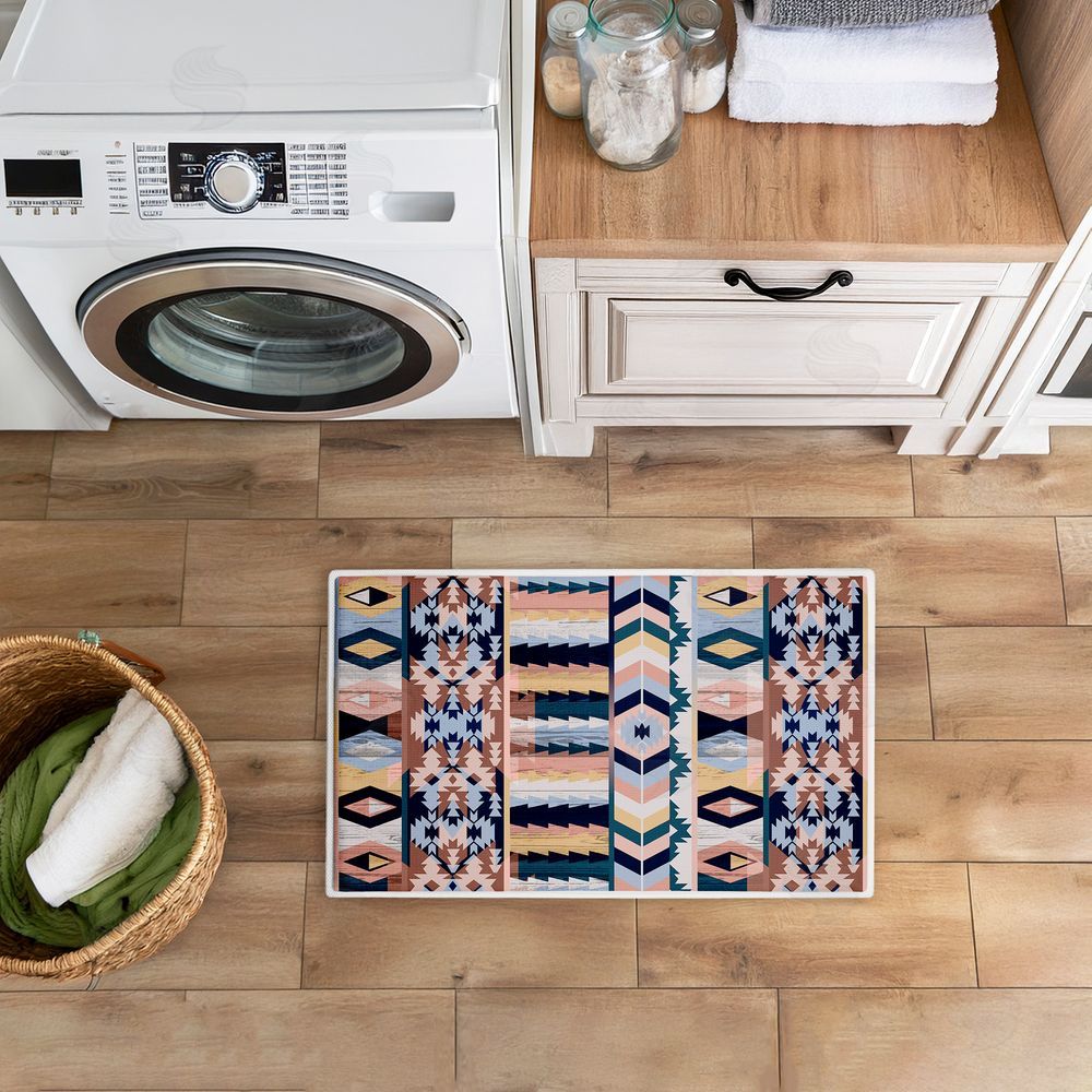 Jennifer Ellory | Subtle Boho Geometrics Plush Bath Mat