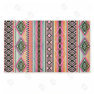 Jennifer Ellory | Boho Geometric Stripes Non-Woven Door Mat