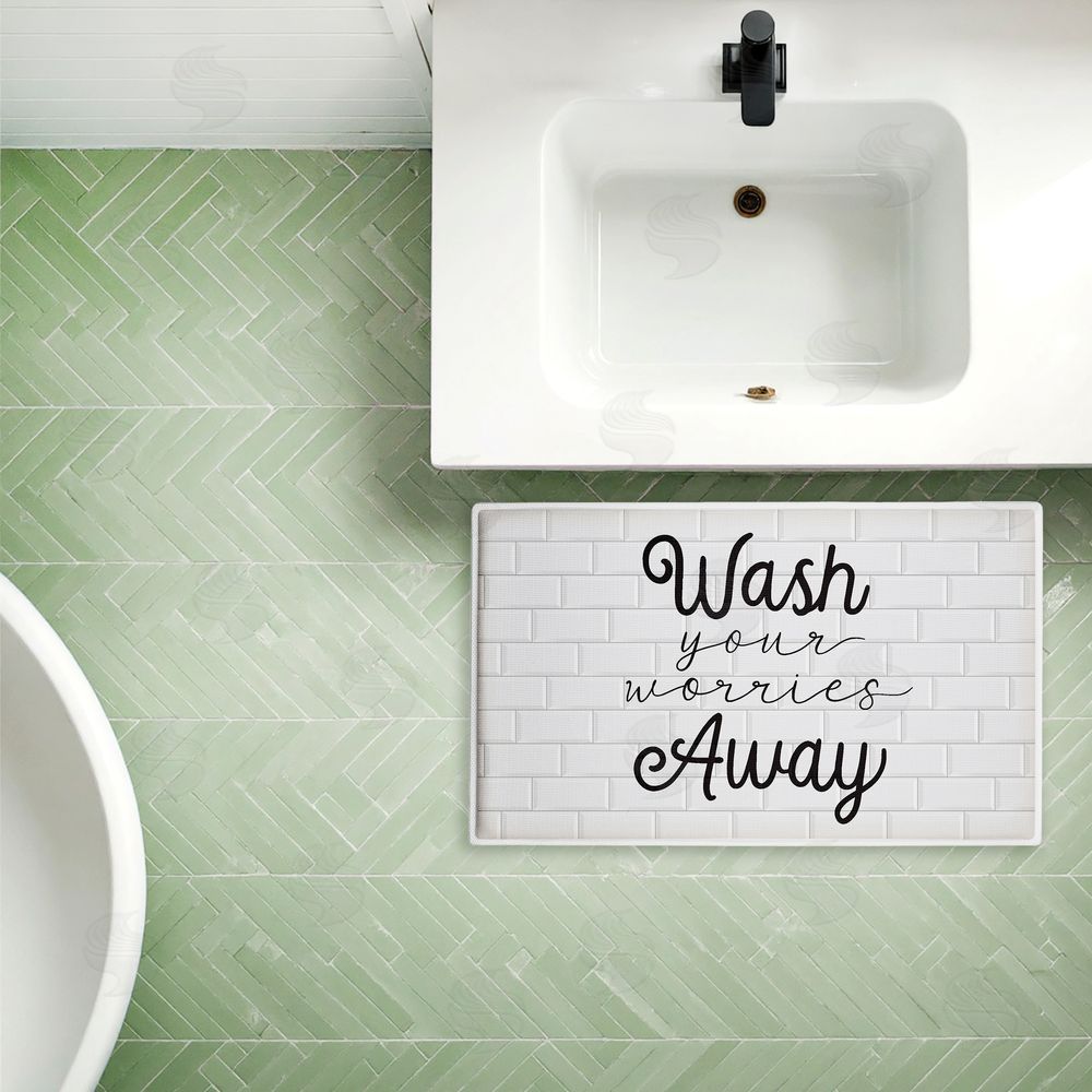 Arrolynn Weiderhold | Wash Worries Away Simple Plush Bath Mat