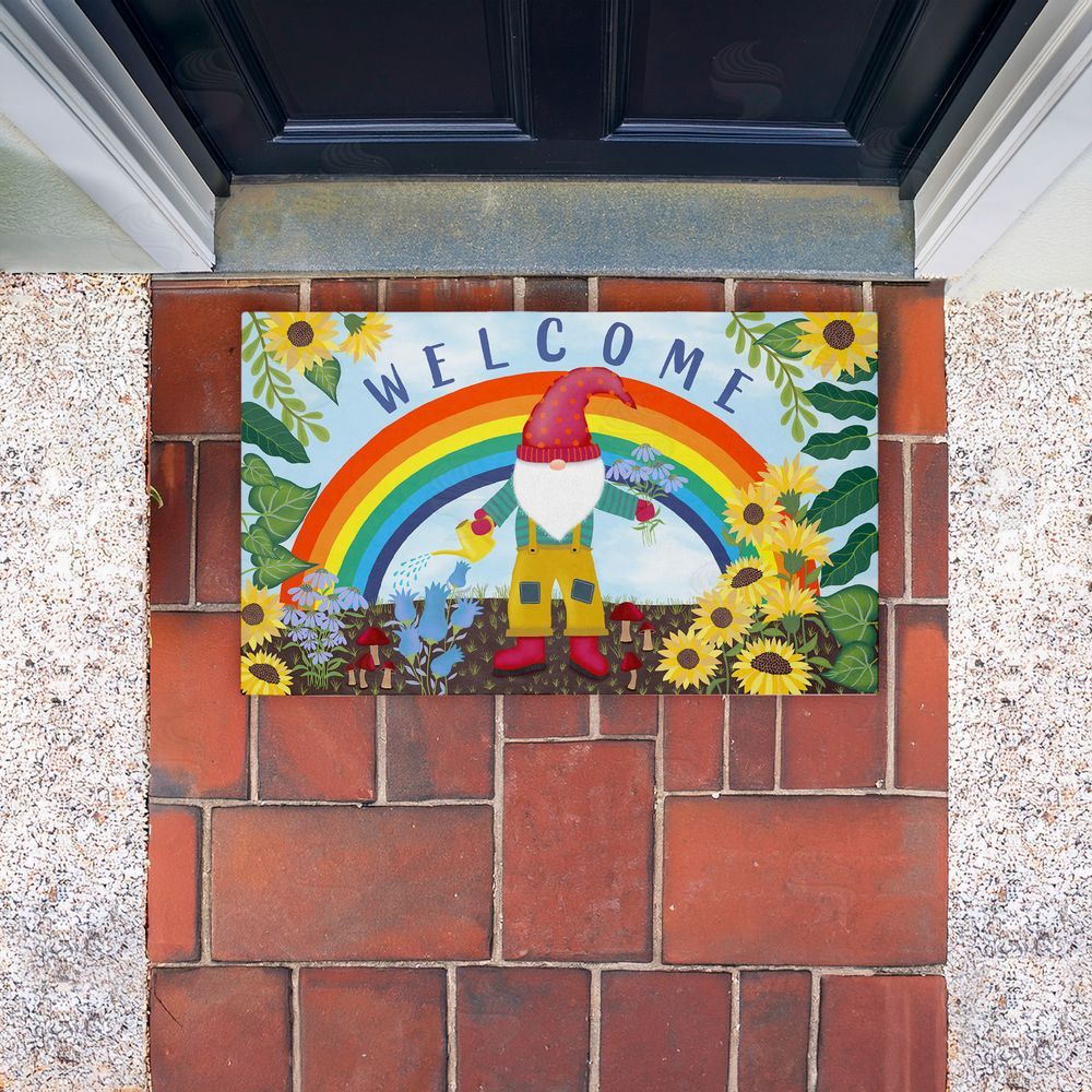 Darlene Seale | Welcome Rainbow Gnome Non-Woven Door Mat