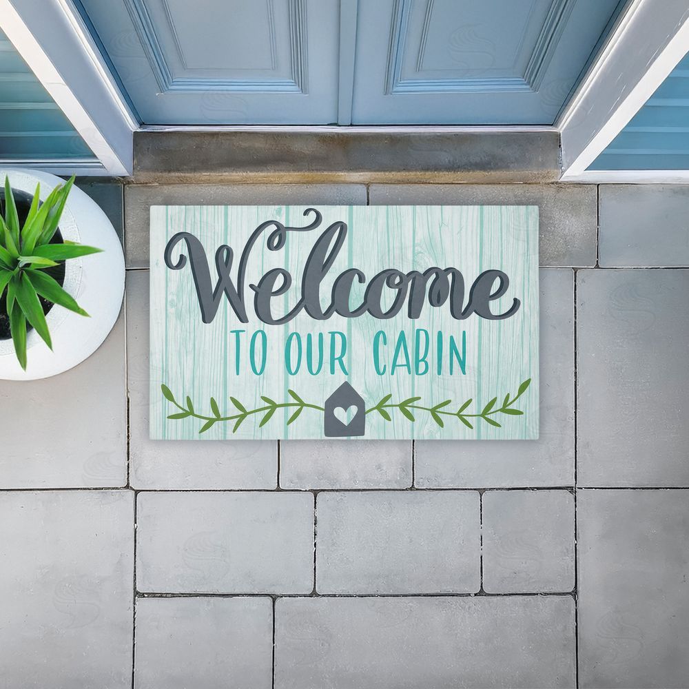 Amanda McGee | Cabin Welcome Whimsical Script Non-Woven Door Mat