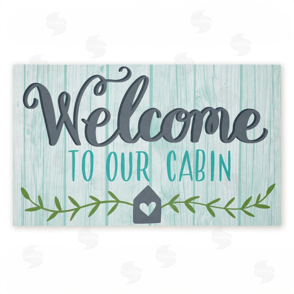 Amanda McGee | Cabin Welcome Whimsical Script Non-Woven Door Mat