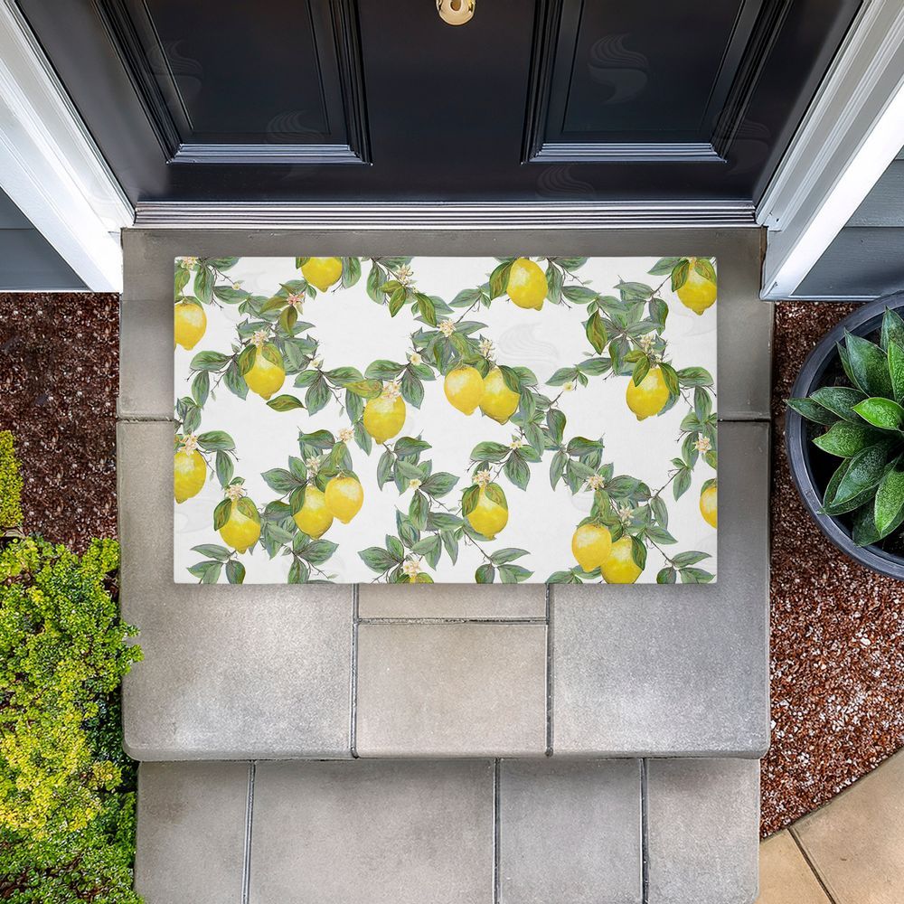 Diannart | Fruity Lemony Vine Pattern Non-Woven Door Mat