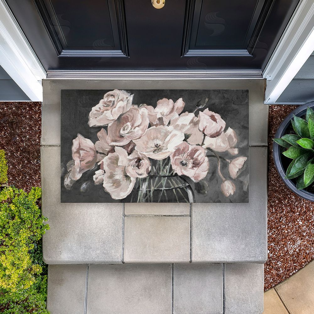 Patricia Pinto | Flowers In Clear Vase Non-Woven Door Mat