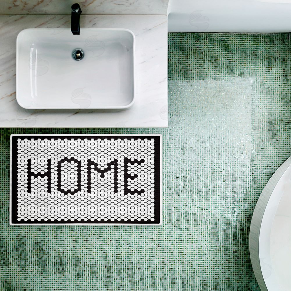 Elizabeth Tyndall | Home Mosaic Pattern Plush Bath Mat
