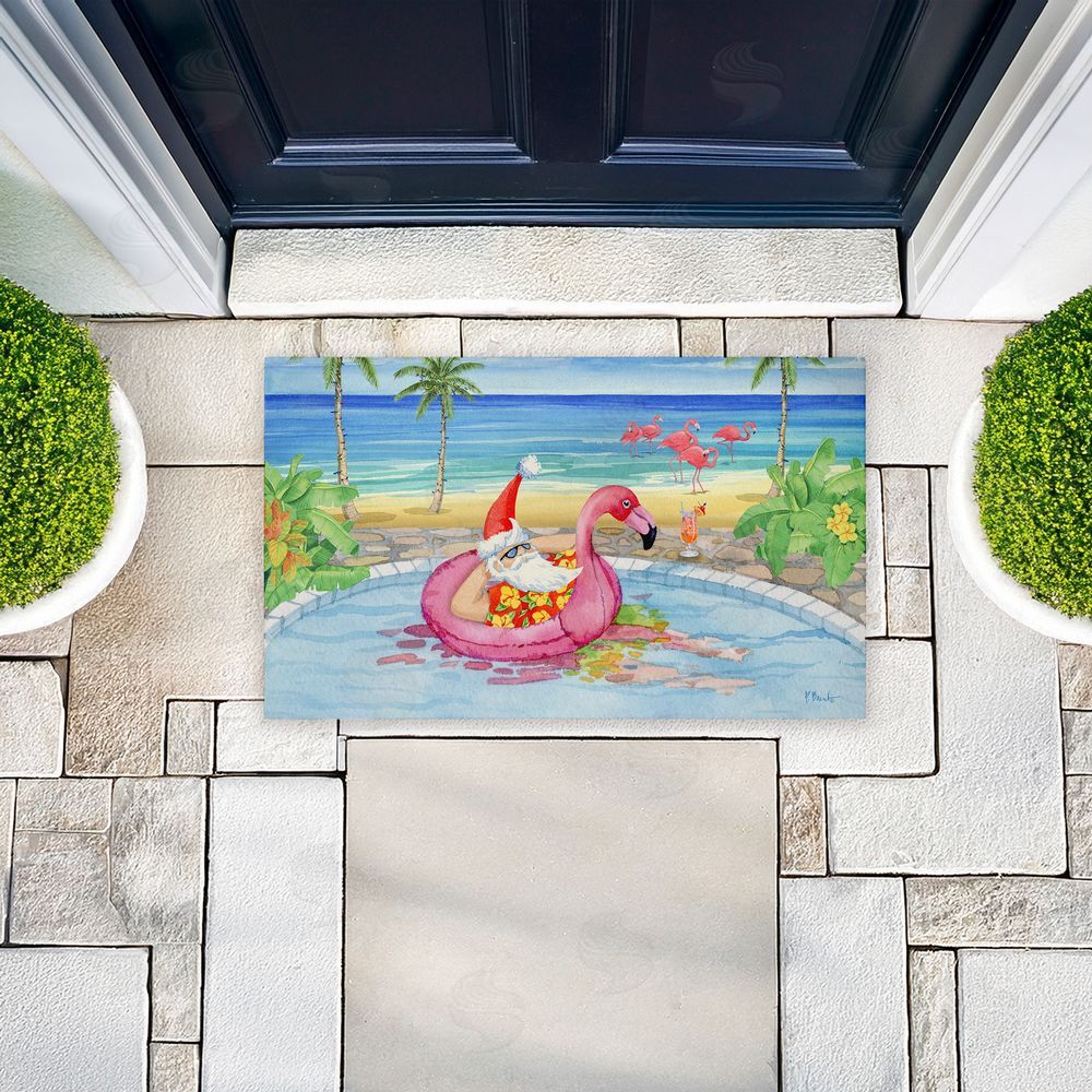 Paul Brent | Santa Pool Float & Cocktail Non-Woven Door Mat