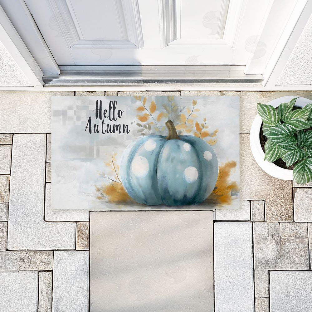 Creative Studio | Hello Autumn Blue Pumpkin Non-Woven Door Mat