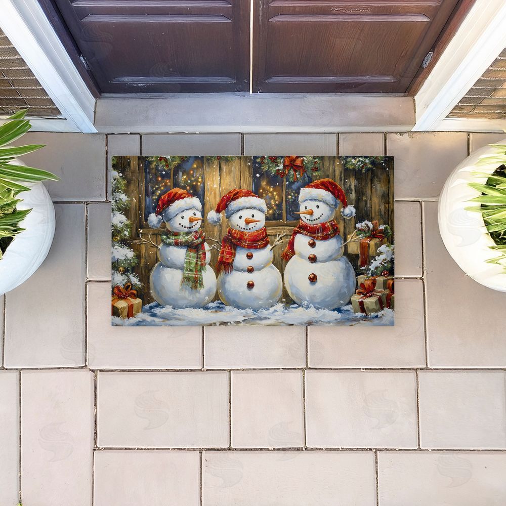Creative Studio | Rustic Snowman Trio Non-Woven Door Mat