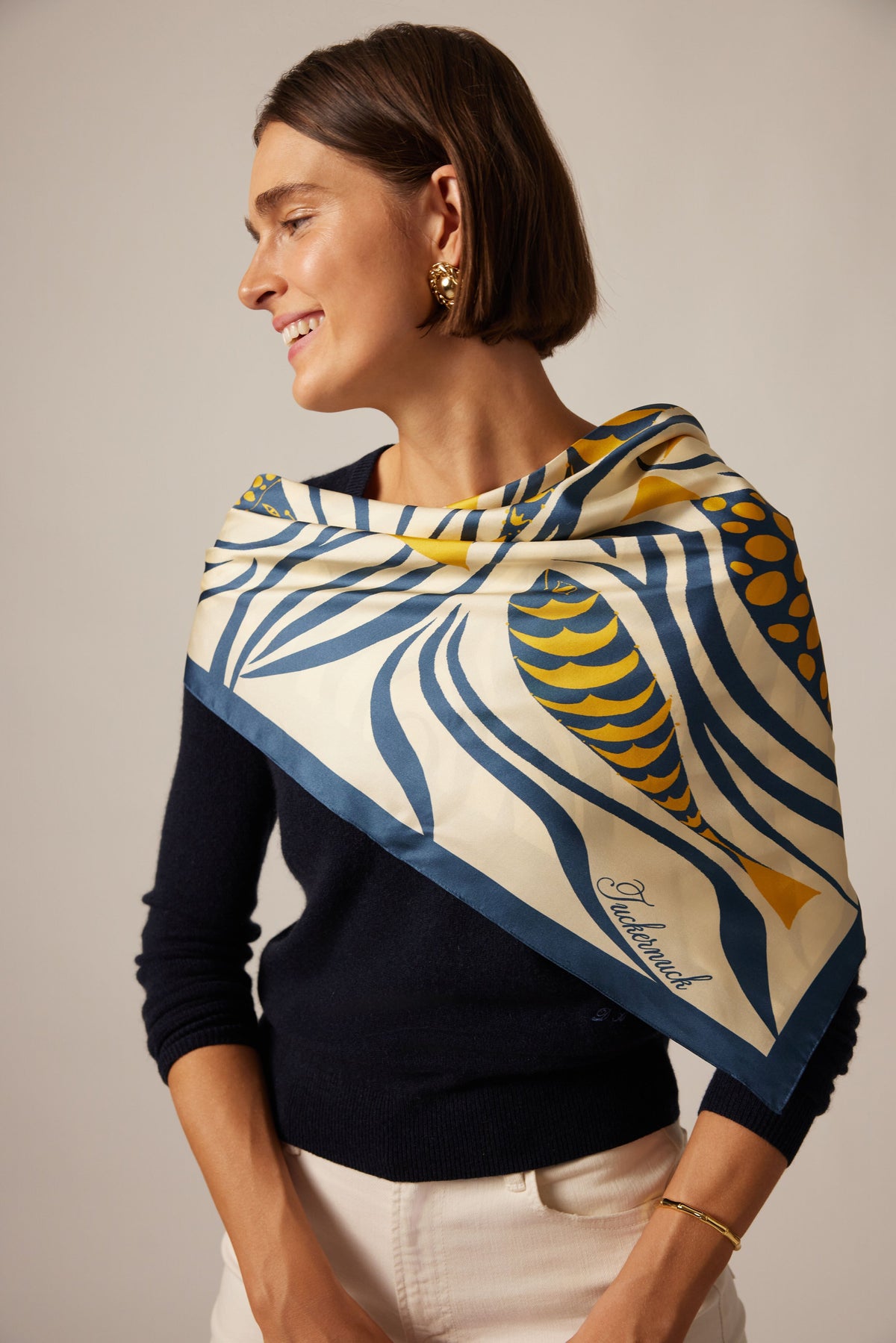 Navy Cashmere Katherine V-Neck Sweater