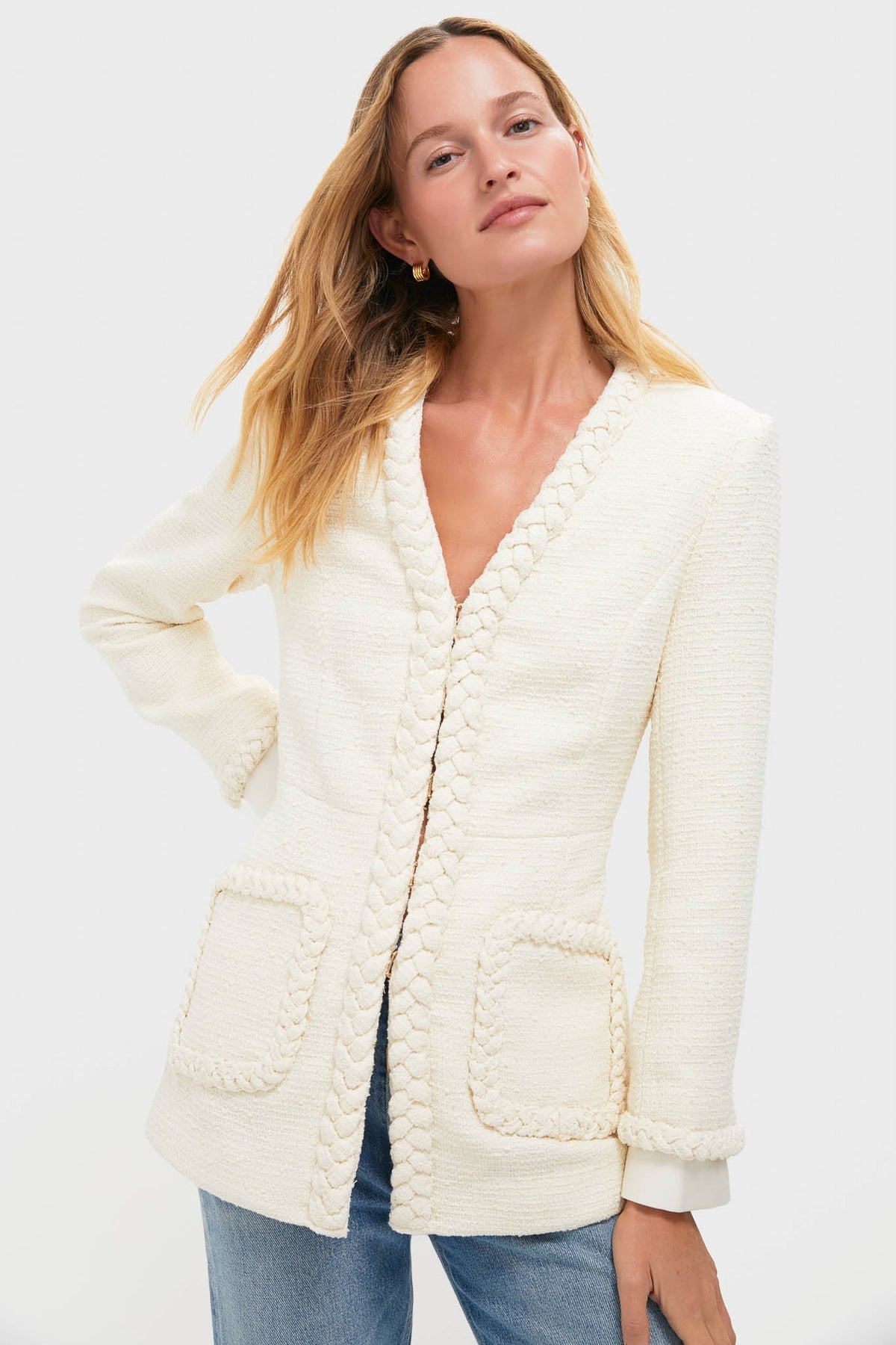Cream Braided Trim Shay Jacket